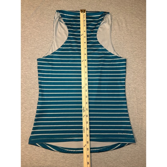 Nike Dri Fit Teal White Striped Athletic Tennis Tank Top Women's Small - Picture 7 of 10